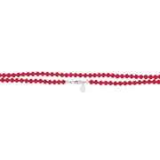 Collier de perles verre rouge rang 1m