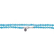 Collier de perles verre bleu turquoise rang 1m