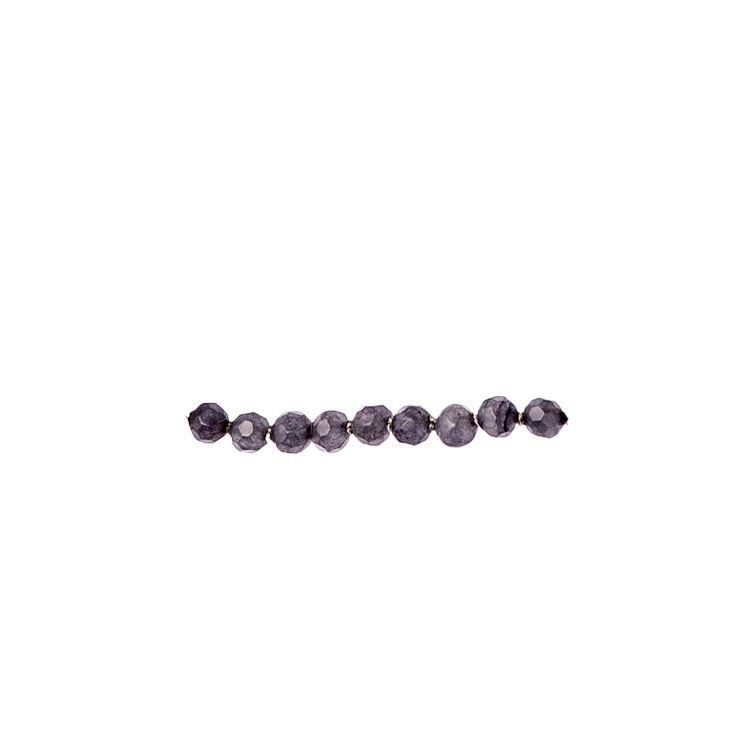 Rang de perles facettées de quartz fumé gris 4mm