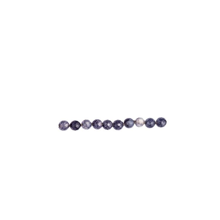 Rang de perles facettées de quartz fumé gris 8mm