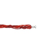 Collier magnétique - perles rouges