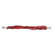 Bracelet magnétique - perles rouges