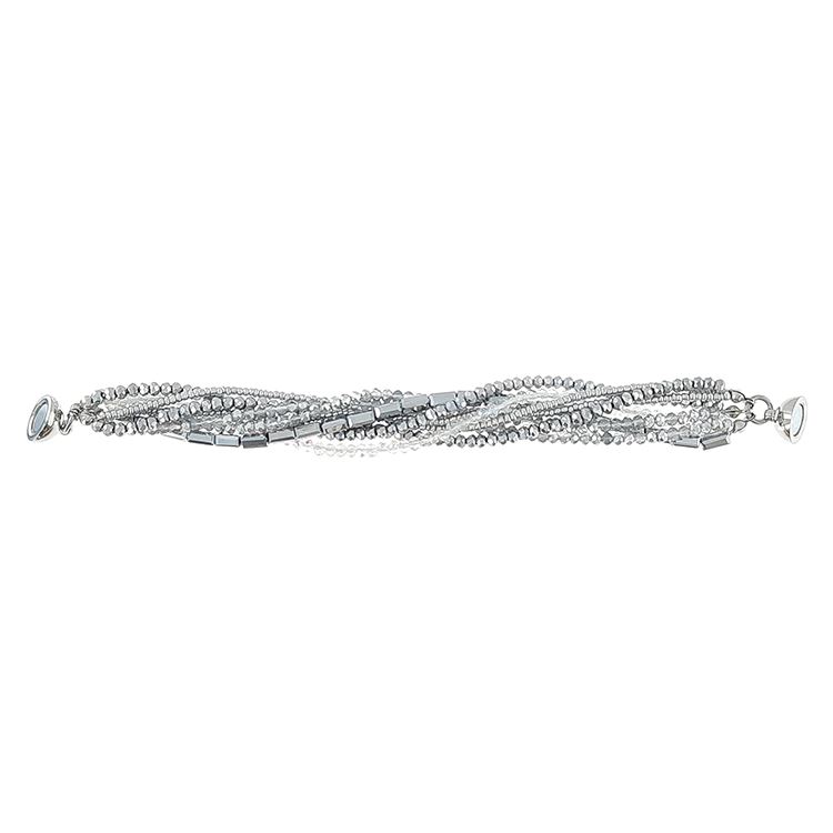 Bracelet magnétique - perles argentées