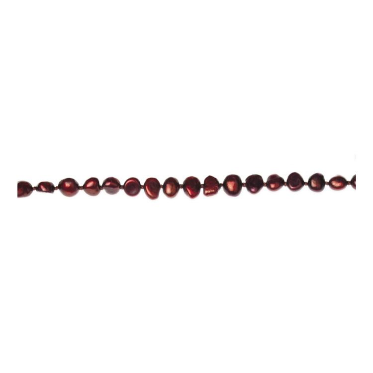 Collier de perles d'eau douce rouges 8mm