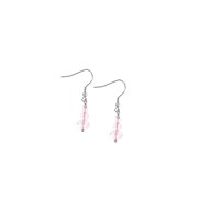 Boucles d'oreilles perles verre rose