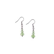 Boucles d'oreilles perles de verre vert clair