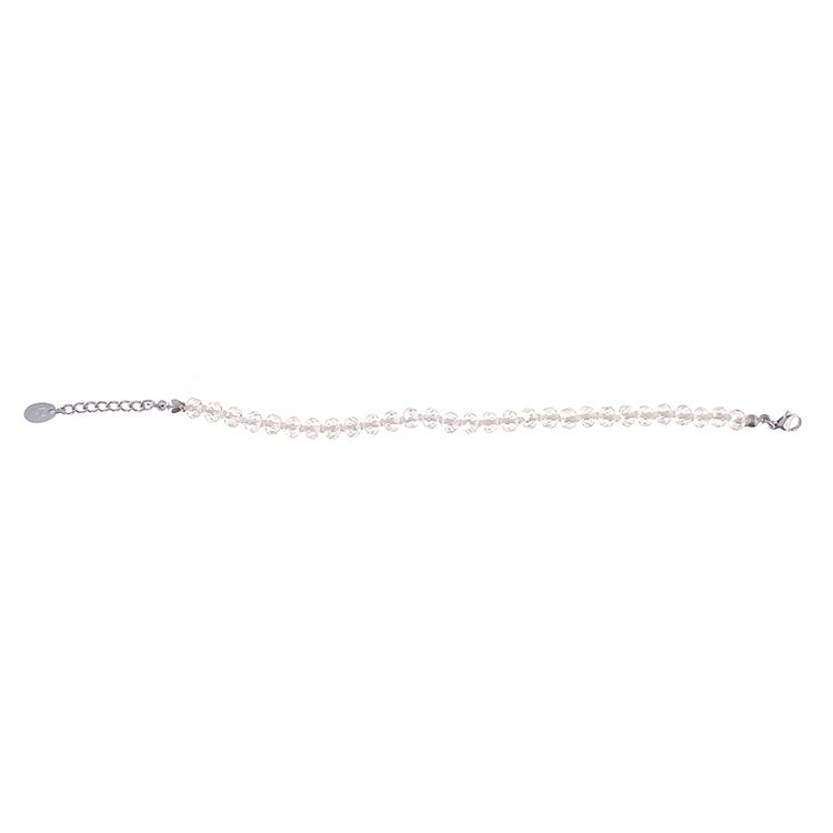 Bracelet perles de verre transparent