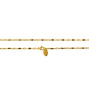 Chaine doré 18K et perles d'émail brunes, 70cm