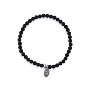Bracelet perles Onyx 4 mm