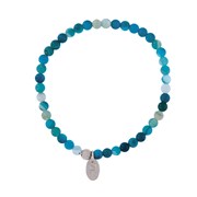 Bracelet perles d' Agate bleue 4 mm